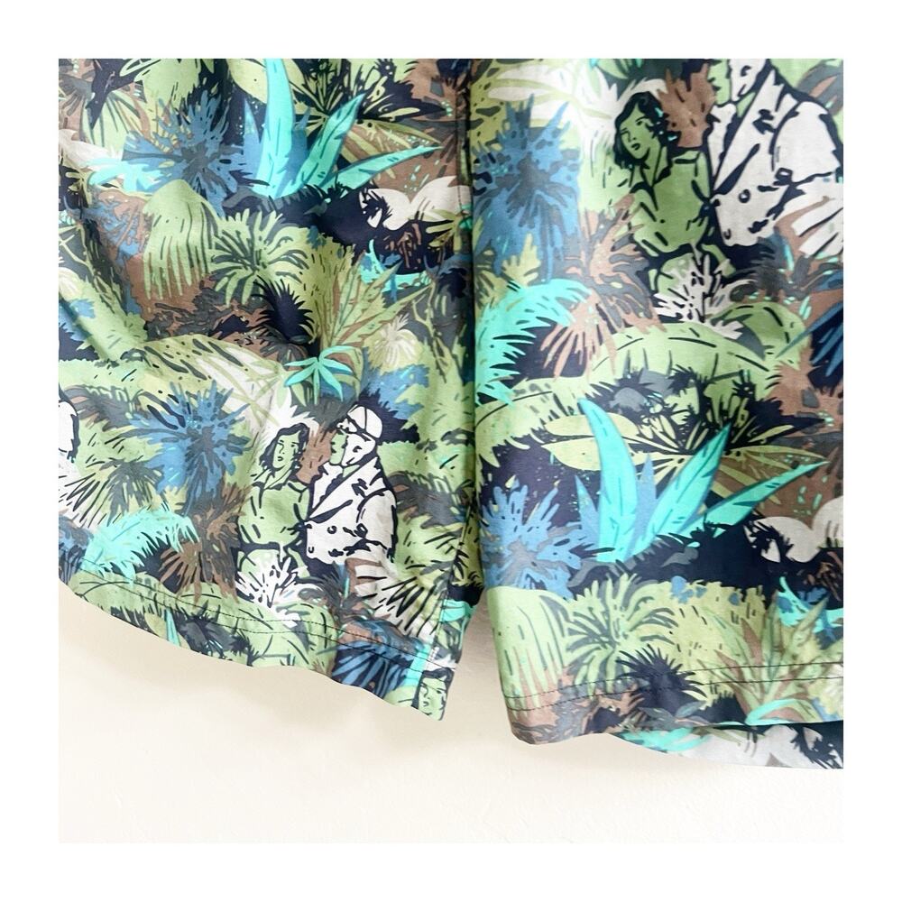 Saxx Cannonball 2n1 Men’s Swim Trunks Shorts Hawaii Jungle Safari Size Medium - Picture 6 of 11